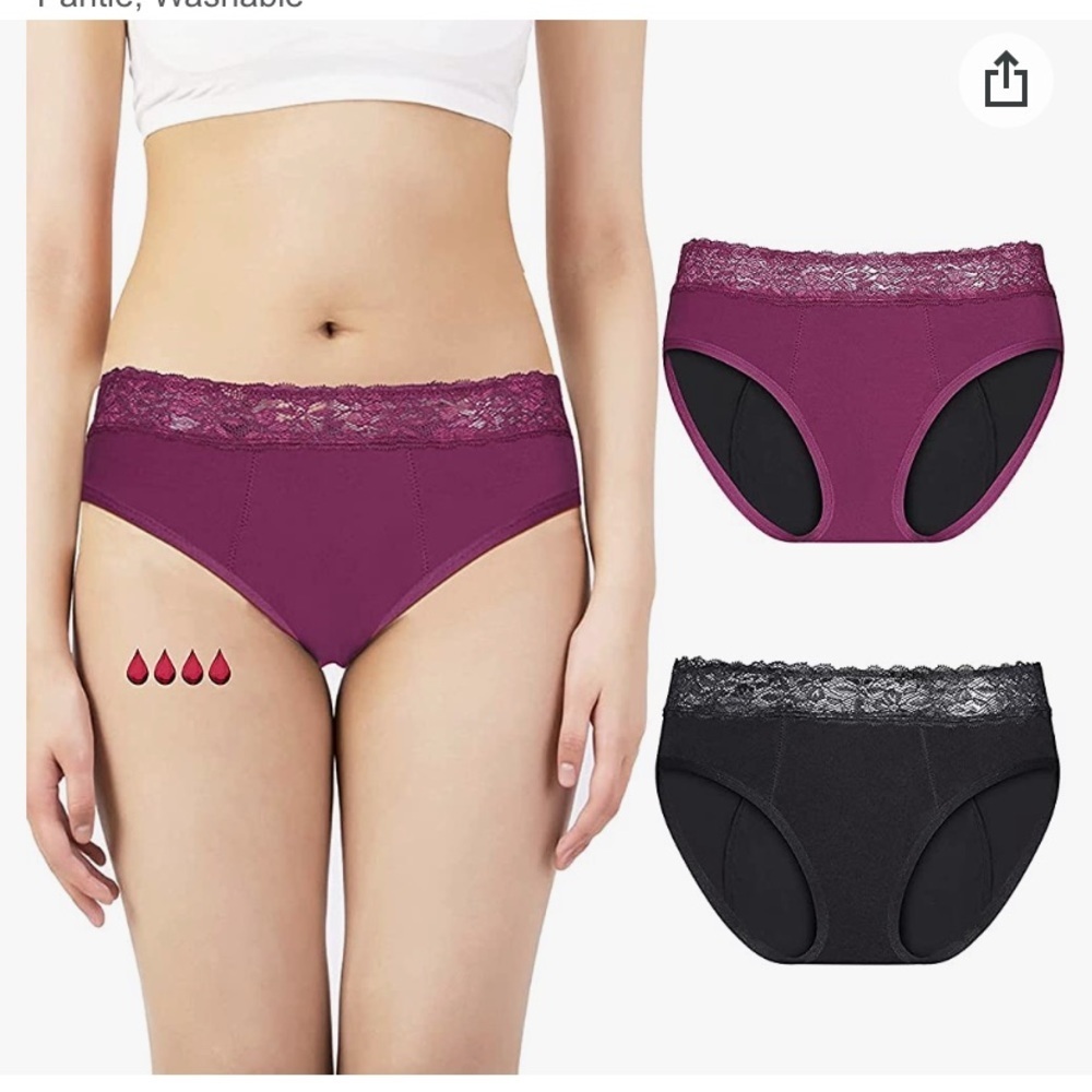 NWOT 3 Pairs Period or Incontinence Washable Panties Underwear size XL